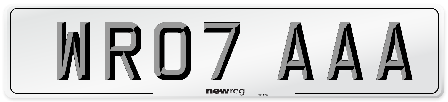WR07 AAA Number Plate from New Reg